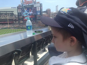 Relaxing with a twisty straw at our seats on the Pepsi Porch